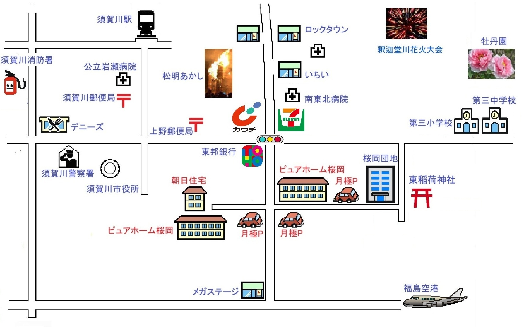 ピュアホーム桜岡の案内図