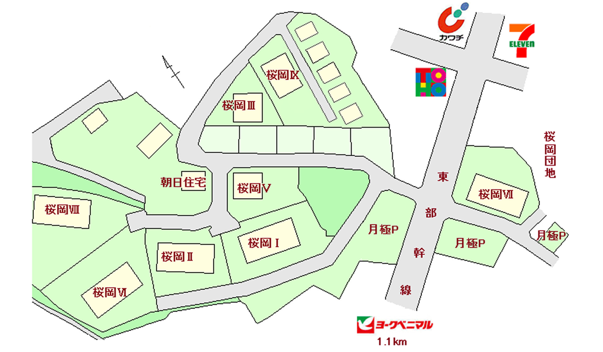 ピュアホーム桜岡　桜岡Ⅰから桜岡Ⅸ